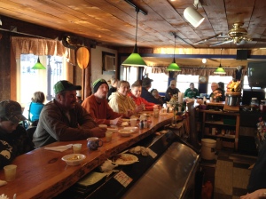 The bar at Ashfield Lakehouse (winter snowmobilers, but a similar crowd)