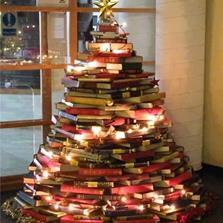 Christmas book tree.